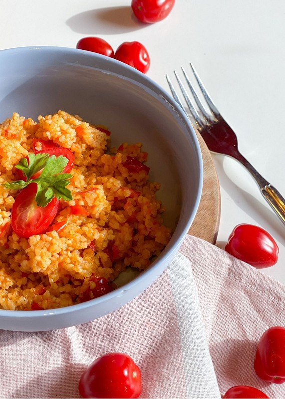 Bulgur lecker, Bulgur mit Paprika und Tomate, Bulgur rezept einfach, Bulgur vegetarisch, rezept Bulgur thermomix, schnelles Bulgur rezept, tm5 Bulgur rezept, tm6 Bulgur rezept