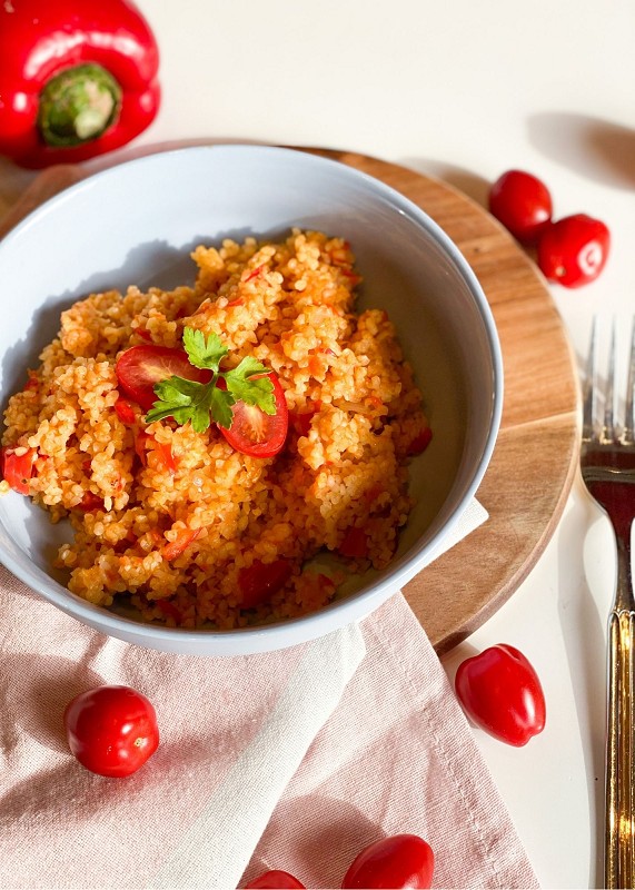 Bulgur lecker, Bulgur mit Paprika und Tomate, Bulgur rezept einfach, Bulgur vegetarisch, rezept Bulgur thermomix, schnelles Bulgur rezept, tm5 Bulgur rezept, tm6 Bulgur rezept