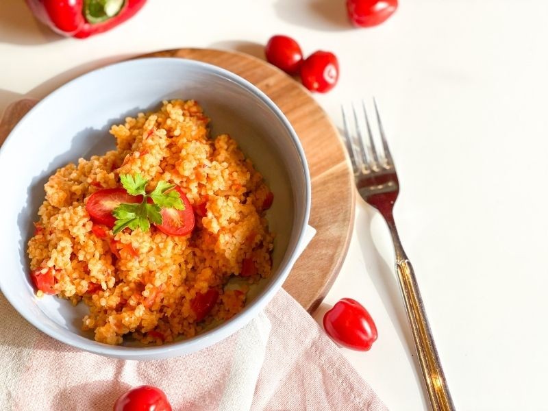 Bulgur lecker, Bulgur mit Paprika und Tomate, Bulgur rezept einfach, Bulgur vegetarisch, rezept Bulgur thermomix, schnelles Bulgur rezept, tm5 Bulgur rezept, tm6 Bulgur rezept